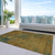 9' X 12' Copper And Green Abstract Washable Indoor Outdoor Area Rug