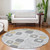 8' Gray Silver And Gold Round Geometric Washable Indoor Outdoor Area Rug