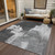 10' X 14' Gray And Smoky Black Abstract Washable Indoor Outdoor Area Rug
