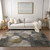 10' X 14' Brown Beige and Ivory Abstract Washable Non Skid Indoor Outdoor Area Rug