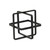 6" Black Metal Abstract Cube Sculpture