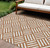 8' X 10' Orange And Ivory Geometric Washable Indoor Outdoor Area Rug - Orange, Ivory