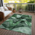 10' X 14' Fern Green Abstract Washable Non Skid Indoor Outdoor Area Rug