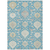 8' X 10' Teal Blue Gray And Ivory Damask Washable Indoor Outdoor Area Rug