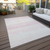 9' X 12' Pink And Ivory Striped Washable Indoor Outdoor Area Rug