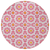 8' Pink Ivory And Orange Round Floral Medallion Washable Indoor Outdoor Area Rug