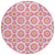 8' Pink Ivory And Orange Round Floral Medallion Washable Indoor Outdoor Area Rug
