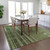 9' X 12' Green And Gray Striped Washable Indoor Outdoor Area Rug - Green, Gray