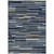 10' X 14' Navy Blue Gray And Ivory Striped Washable Indoor Outdoor Area Rug