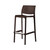 Set of Two 30" Brown Faux Rattan Low Back Outdoor Bar Height Chairs