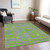 10' X 14' Lime Green And Purple Geometric Washable Indoor Outdoor Area Rug