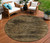8' Brown And Charcoal Round Floral Washable Indoor Outdoor Area Rug