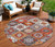 8' Rust Lavender And Ivory Round Southwestern Washable Indoor Outdoor Area Rug