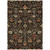 9' X 12' Black Brown And Red Floral Washable Indoor Outdoor Area Rug