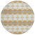 8' Gold Copper And Ivory Round Geometric Washable Indoor Outdoor Area Rug