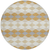 8' Gold Copper And Ivory Round Geometric Washable Indoor Outdoor Area Rug