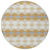 8' Gold Copper And Ivory Round Geometric Washable Indoor Outdoor Area Rug