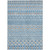 9' X 12' Sky Blue And Denim Blue Quatrefoil Washable Indoor Outdoor Area Rug