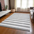 10' X 14' Gray and White Striped Washable Indoor Outdoor Area Rug