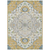 10' X 14' Gold Ivory And Blue Oriental Washable Indoor Outdoor Area Rug