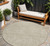 8' Taupe And Ivory Round Floral Washable Indoor Outdoor Area Rug - Taupe, Ivory