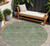 8' Olive Green And Beige Round Floral Washable Indoor Outdoor Area Rug - 880016401349
