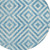 8' Teal Blue And Ivory Round Geometric Washable Indoor Outdoor Area Rug Transitional Style - Teal Blue, Ivory Color