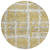 8' Gold Beige And Gray Round Striped Washable Indoor Outdoor Area Rug