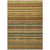 8' X 10' Coral Gold And Green Striped Washable Indoor Outdoor Area Rug