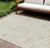 9' X 12' Ivory And Beige Floral Washable Indoor Outdoor Area Rug - Ivory, Beige