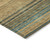 10' X 14' Wheat Brown And Teal Blue Striped Washable Indoor Outdoor Area Rug