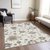 9' X 12' Ivory Gray And Taupe Floral Washable Indoor Outdoor Area Rug