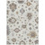 9' X 12' Ivory Gray And Taupe Floral Washable Indoor Outdoor Area Rug