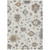 9' X 12' Ivory Gray And Taupe Floral Washable Indoor Outdoor Area Rug