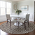 8' Brown And Beige Round Geometric Washable Indoor Outdoor Area Rug