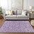 10' X 14' Lilac And Purple Floral Washable Indoor Outdoor Area Rug
