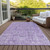 10' X 14' Lilac And Purple Floral Washable Indoor Outdoor Area Rug