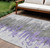 8' X 10' Purple Ivory And Charcoal Abstract Washable Indoor Outdoor Area Rug