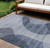 8' X 10' Denim Blue And Sky Blue Abstract Washable Indoor Outdoor Area Rug - 608219353513