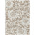 9' X 12' Taupe and Ivory Floral Washable Non Skid Indoor Outdoor Area Rug
