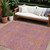 10' X 14' Purple And Copper Abstract Washable Indoor Outdoor Area Rug