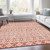 9' X 12' Salmon Beige And Copper Quatrefoil Washable Indoor Outdoor Area Rug