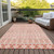 9' X 12' Salmon Beige And Copper Quatrefoil Washable Indoor Outdoor Area Rug