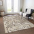 9' X 12' Beige Brown And Ivory Abstract Washable Indoor Outdoor Area Rug