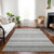 8' X 10' Ivory Gray And Taupe Striped Washable Indoor Outdoor Area Rug