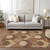 8' X 10' Copper Beige And Taupe Ogee Washable Indoor Outdoor Area Rug
