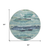 8' Sage Teal Blue And Navy Blue Round Abstract Washable Indoor Outdoor Area Rug
