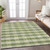 8' X 10' Green And Light Green Plaid Washable Indoor Outdoor Area Rug