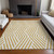 10' X 14' Gold and White Geometric Washable Non Skid Indoor Outdoor Area Rug