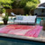 10' X 14' Pink Abstract Washable Non Skid Indoor Outdoor Area Rug